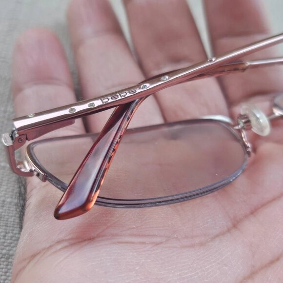 Bebe Women Glasses Frame Shiny Rose Gold Half Rim Eye Wear BB5107 Over The Top - Picture 7 of 13